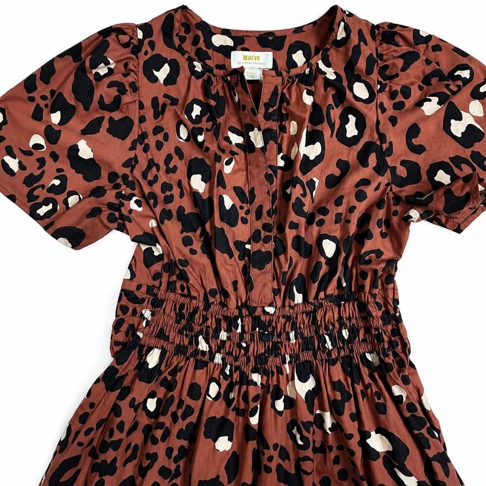 Anthropologie Somerset Maxi Dress Sz S Leopard Print Pockets - Picture 9 of 12